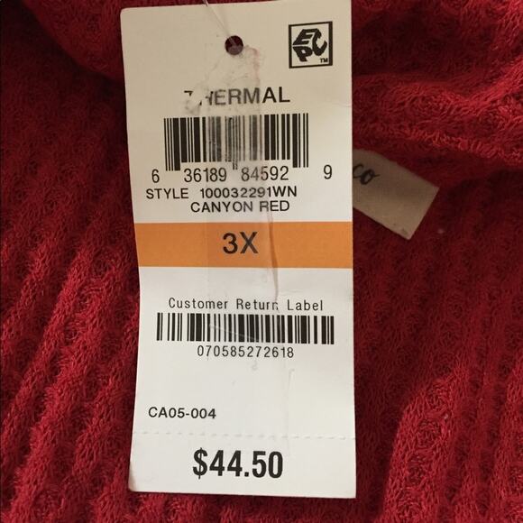 Style & Co. Waffle Knit Cowl Neck thermal top-3X - Picture 3 of 3